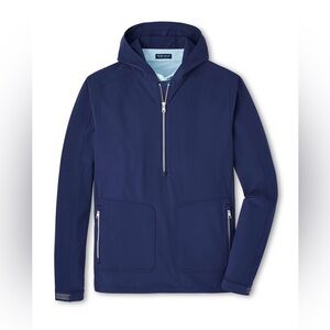 Peter Millar Navy Blue Quest Half-Zip Hoodie MS25XZ11 Golf Jacket